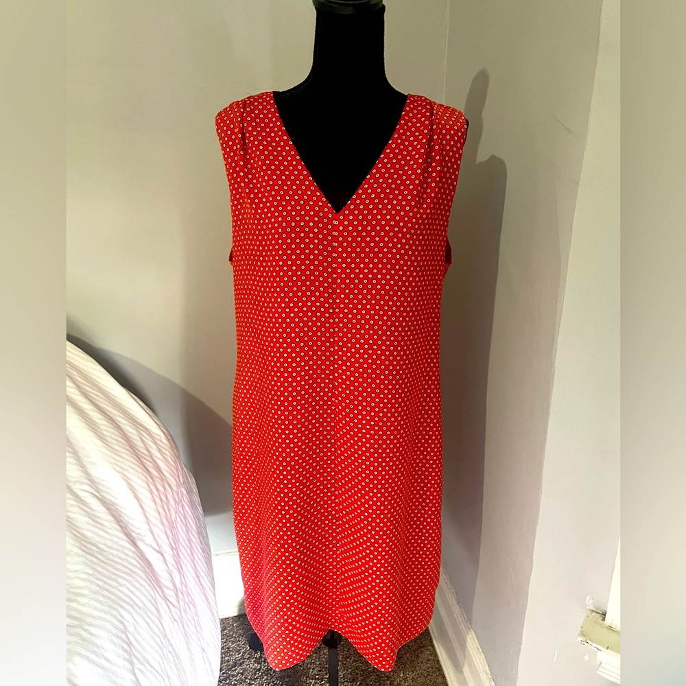 Banana Republic Women Print Pleated-Shoulder Shift Dress Size 14
